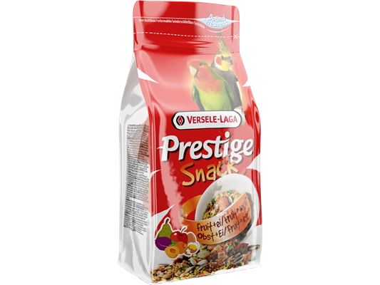 Versele Laga Ziervogelfutter Prestige Snack Frucht & Ei 125 Leckereienmischung für Grosssittiche