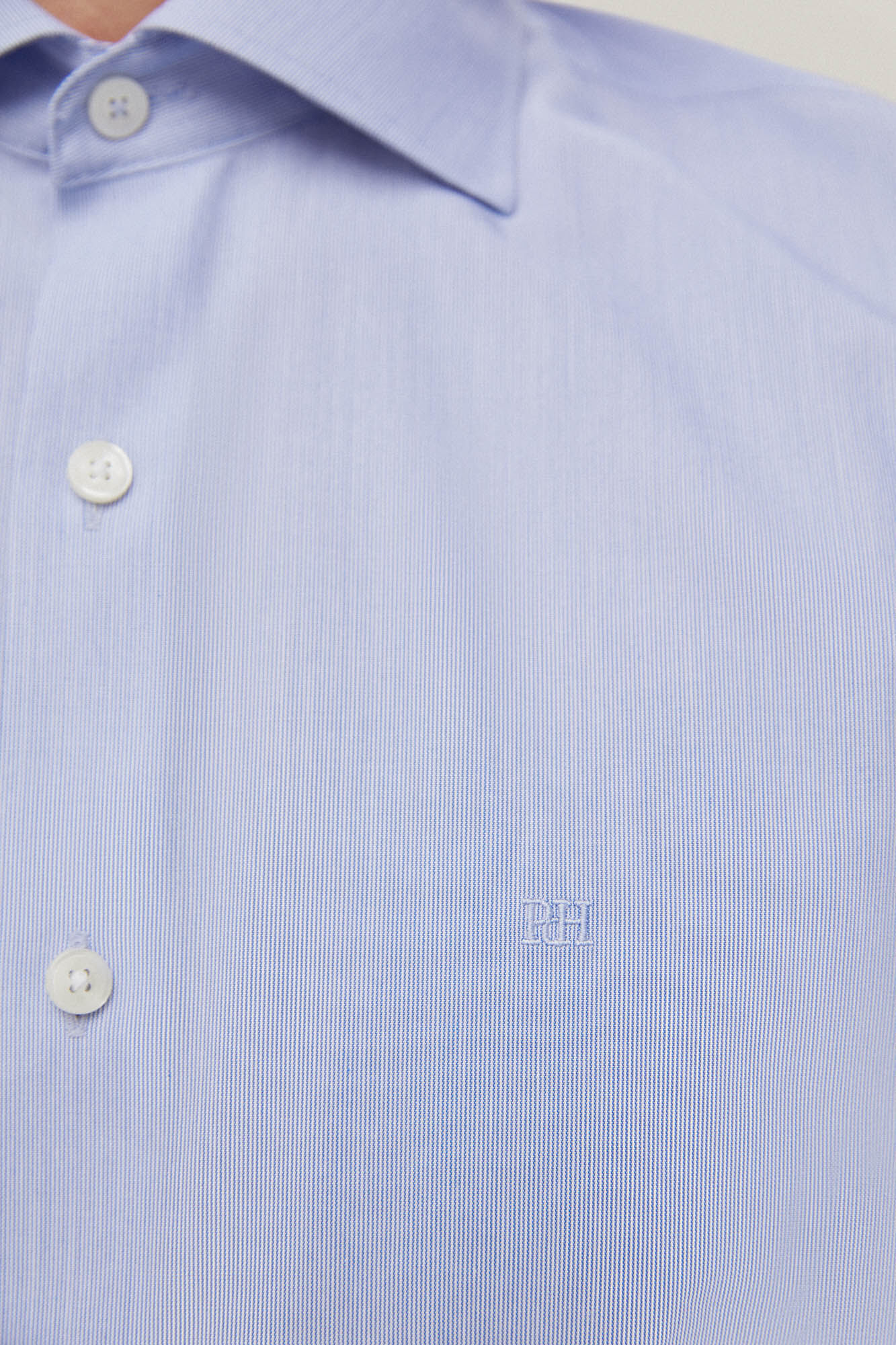 Camisa social listrada com estampa de mil listras, não precisa passar e é antimanchas - Azul