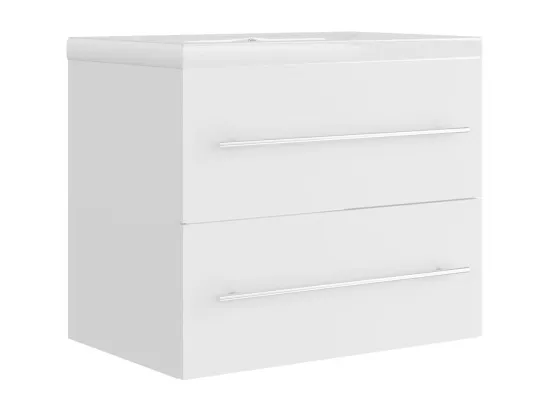 Armoire d'évier avec lavabo intégré Blanc Aggloméré