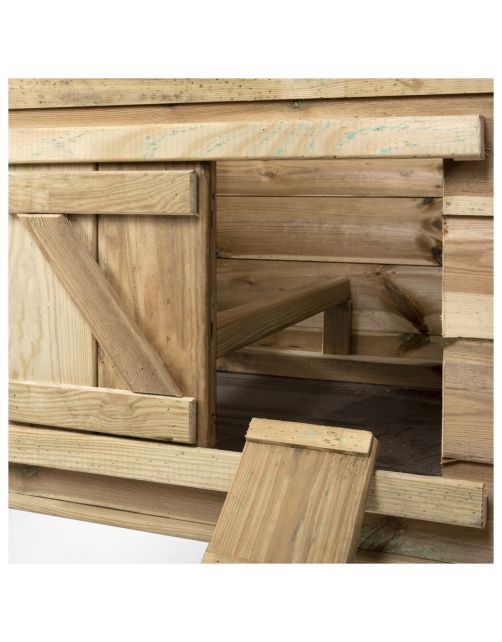 Voldux Kippenhok Finn - Dierenverblijf - 190x88x110 cm Bruin
