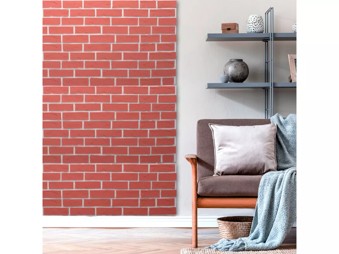 Bricklane - Lot de 2 Panneaux muraux décoratifs 3D 120x60x2 cm PU Effet Brique Rouge