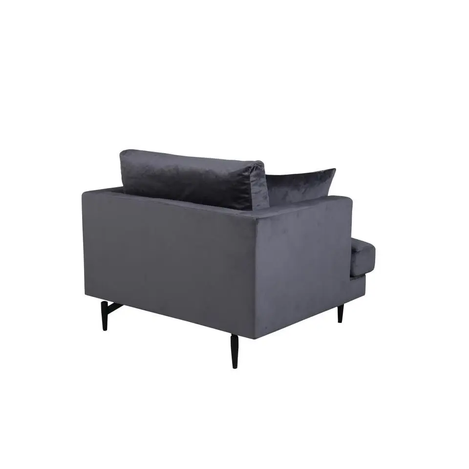 Svea - Ruma fauteuil - velvet - donkergrijs