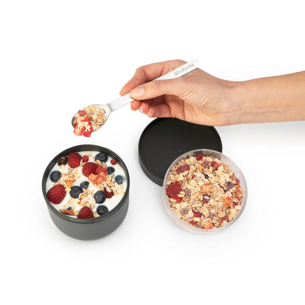 Brabantia Make & Take yoghurtbeker 0,5 liter, kunststof - Dark Grey