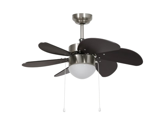 VIDAXL - Ventilateur plafond Ventilateur de plafond avec lampe 76 cm marron foncé