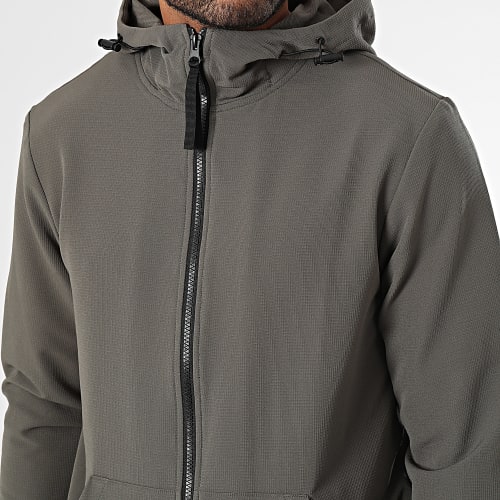 Ensemble Veste Zippée Capuche Et Pantalon Cargo Gris Anthracite