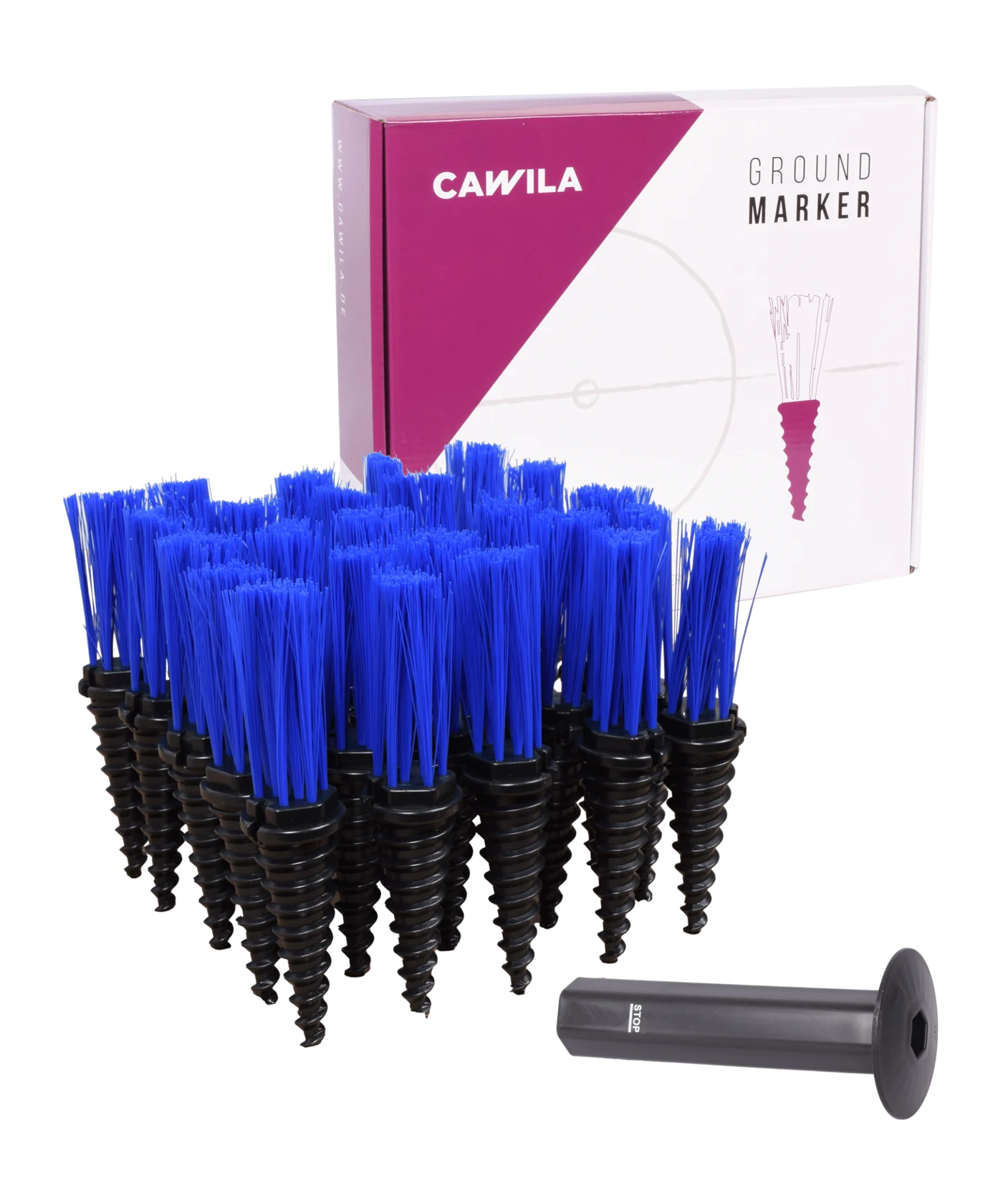 Cawila Einmesshilfe PITCH 25er Set Blau | Markierungshilfe für Fußballplätze