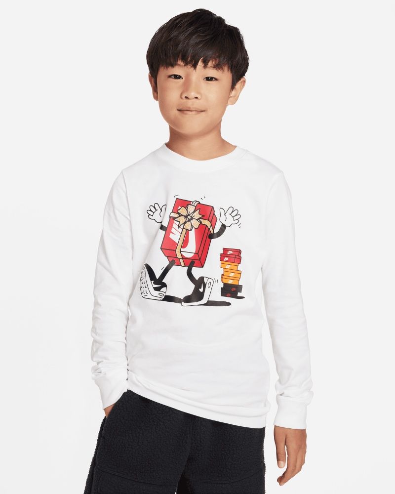 T-shirt manches longues Nike Sportswear Blanc pour enfant