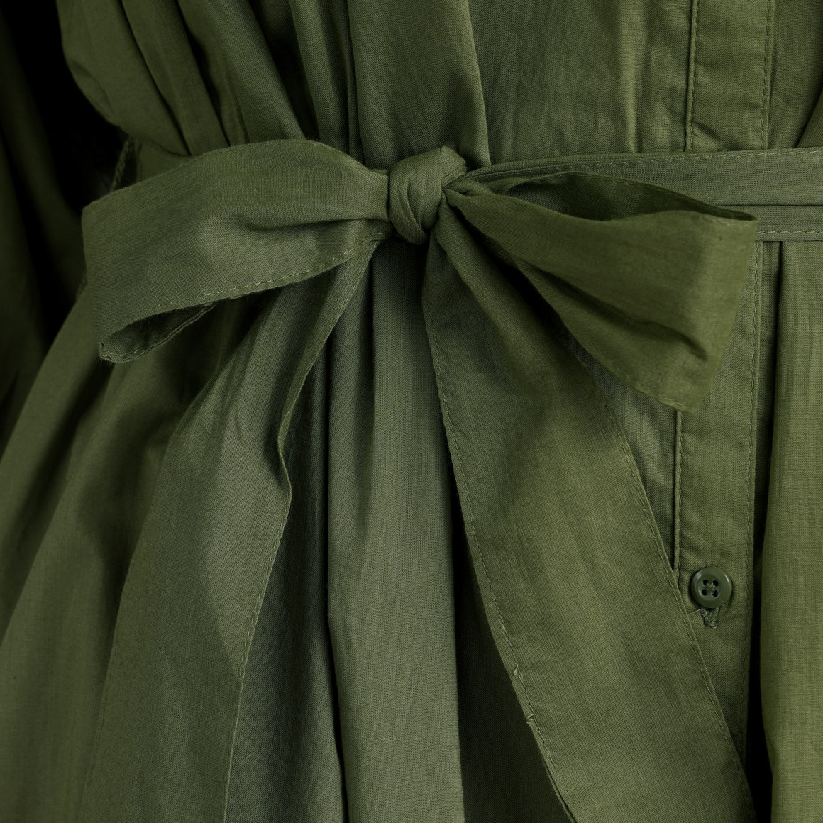 Jonas Nielsen Damen Blusenkleid mit Ballonärmeln oliv