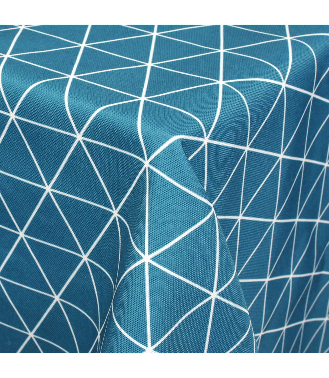Nappe rectangle 150x350 cm imprimée 100% polyester PACO géométrique vert thym