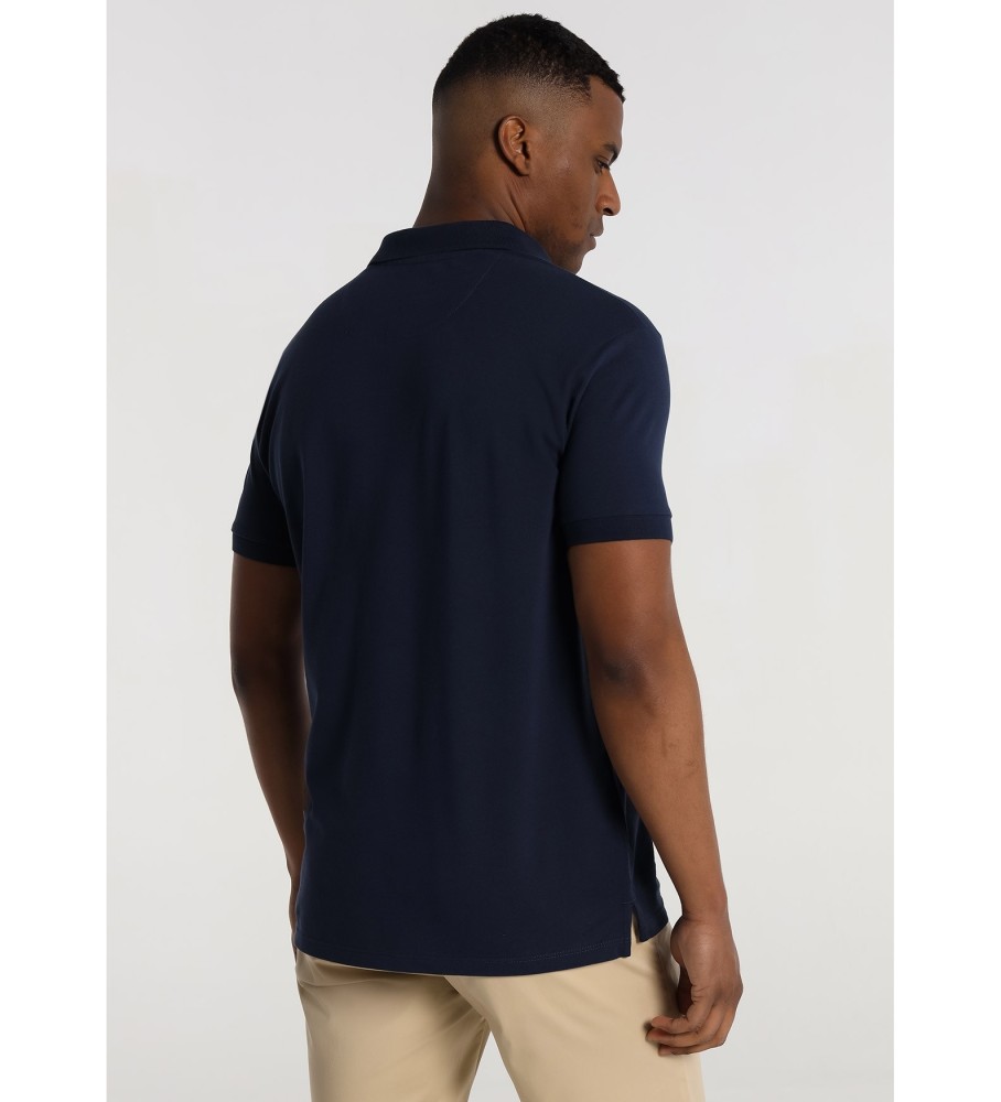 Bendorff Camisa pólo curta manga piquê com logotipo marinho