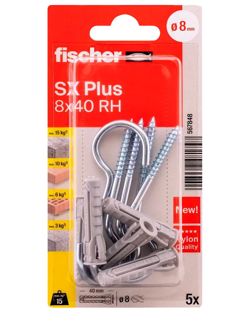 Fischer Krogdyvel SX Plus 8 x 40 mm 5 stk.