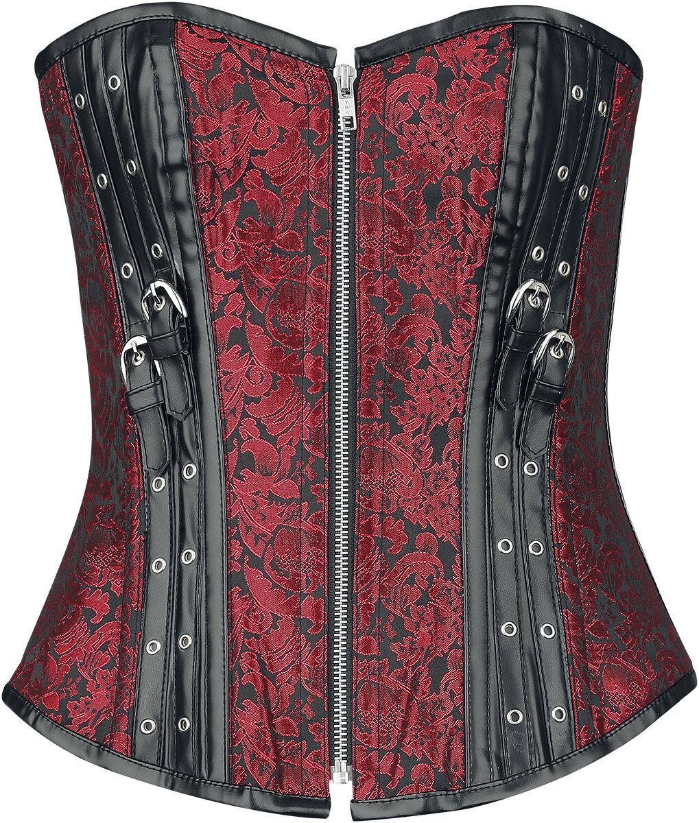 Corset avec Sangles & fermeture Éclair | Gothicana by EMP Corset
