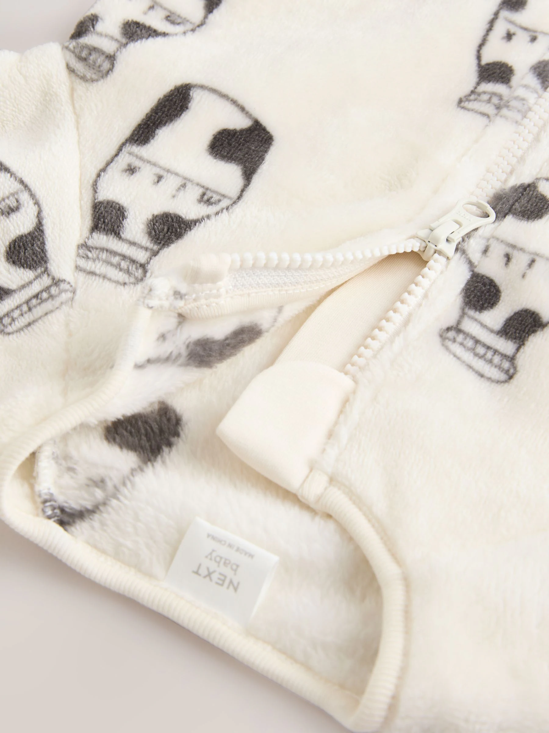 Wit - Fleece babypyjama