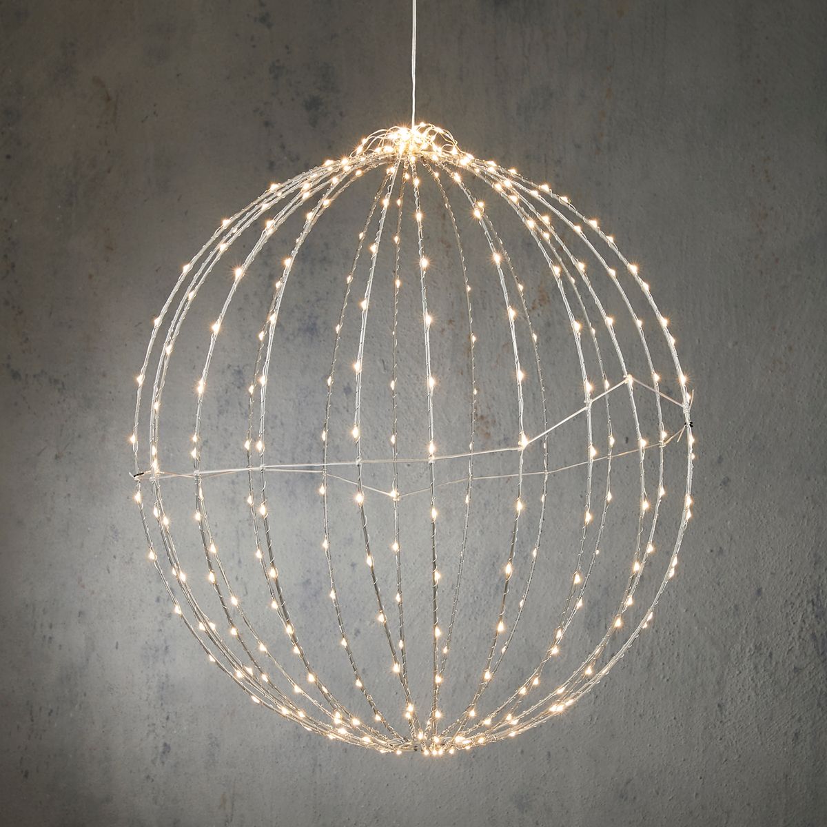 Kerst hanglamp bal wit 60cm incl. LED met timer IP44 - Nobi