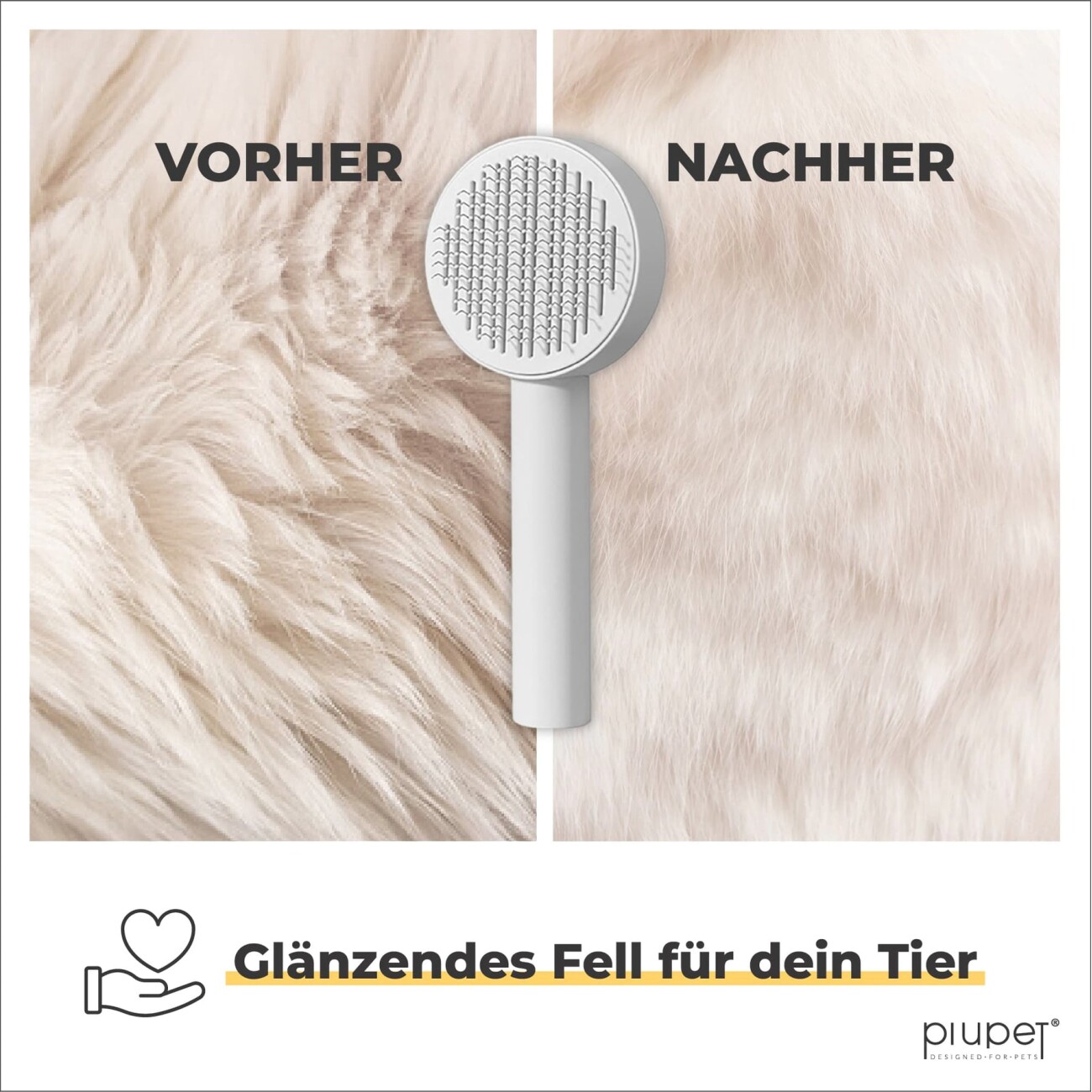 PIUPET Selbstreinigende Tierhaarbürste
