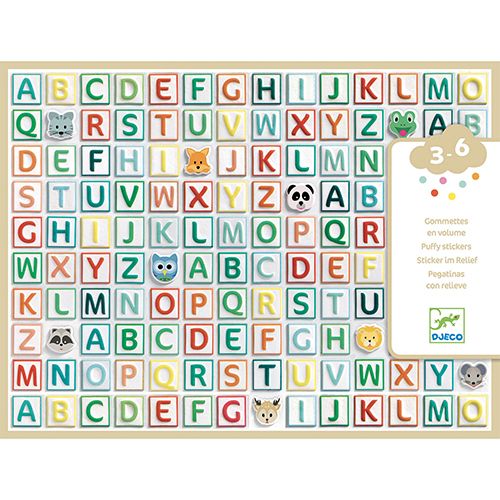 Djeco dikke stickers alfabet - 300st