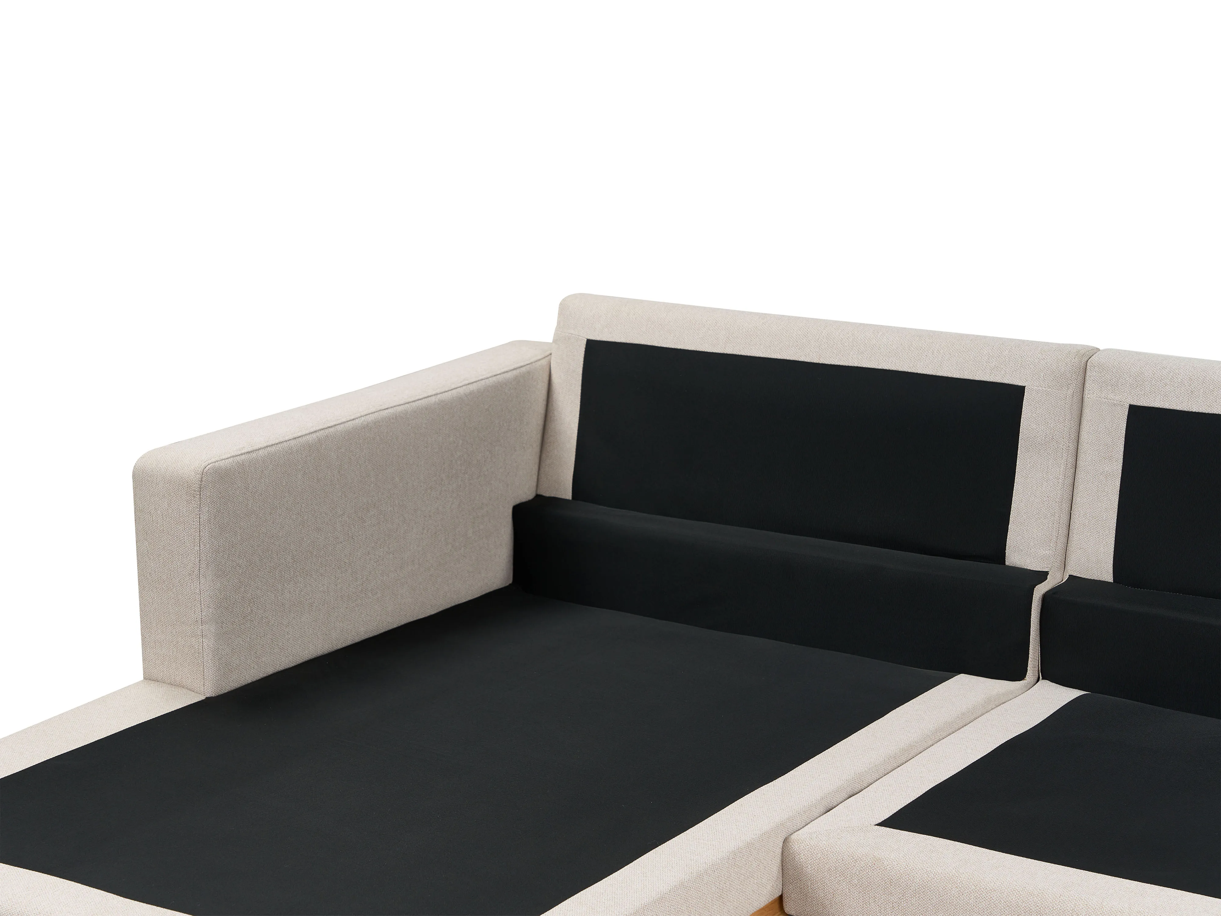 Hoekbank 4-zits SIGGARD Stof Beige rechtszijdig