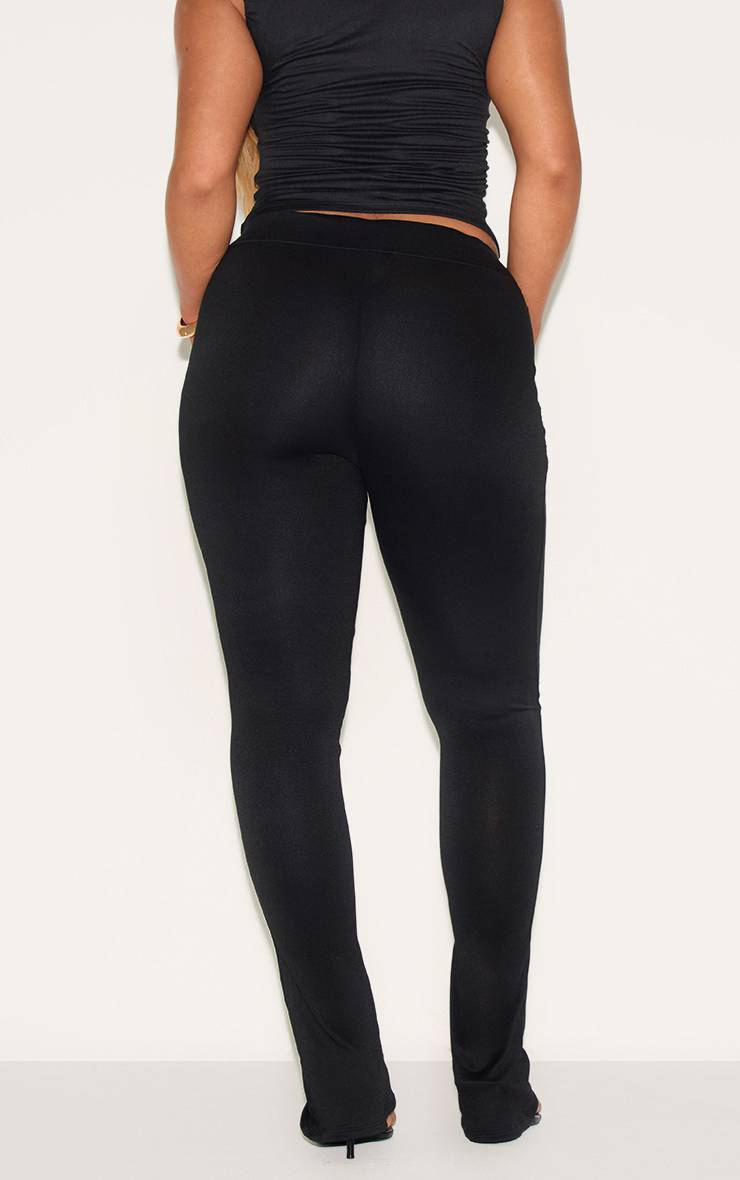 Noir Pantalon Évasé Drapé Enveloppant Ultra Doux Shape