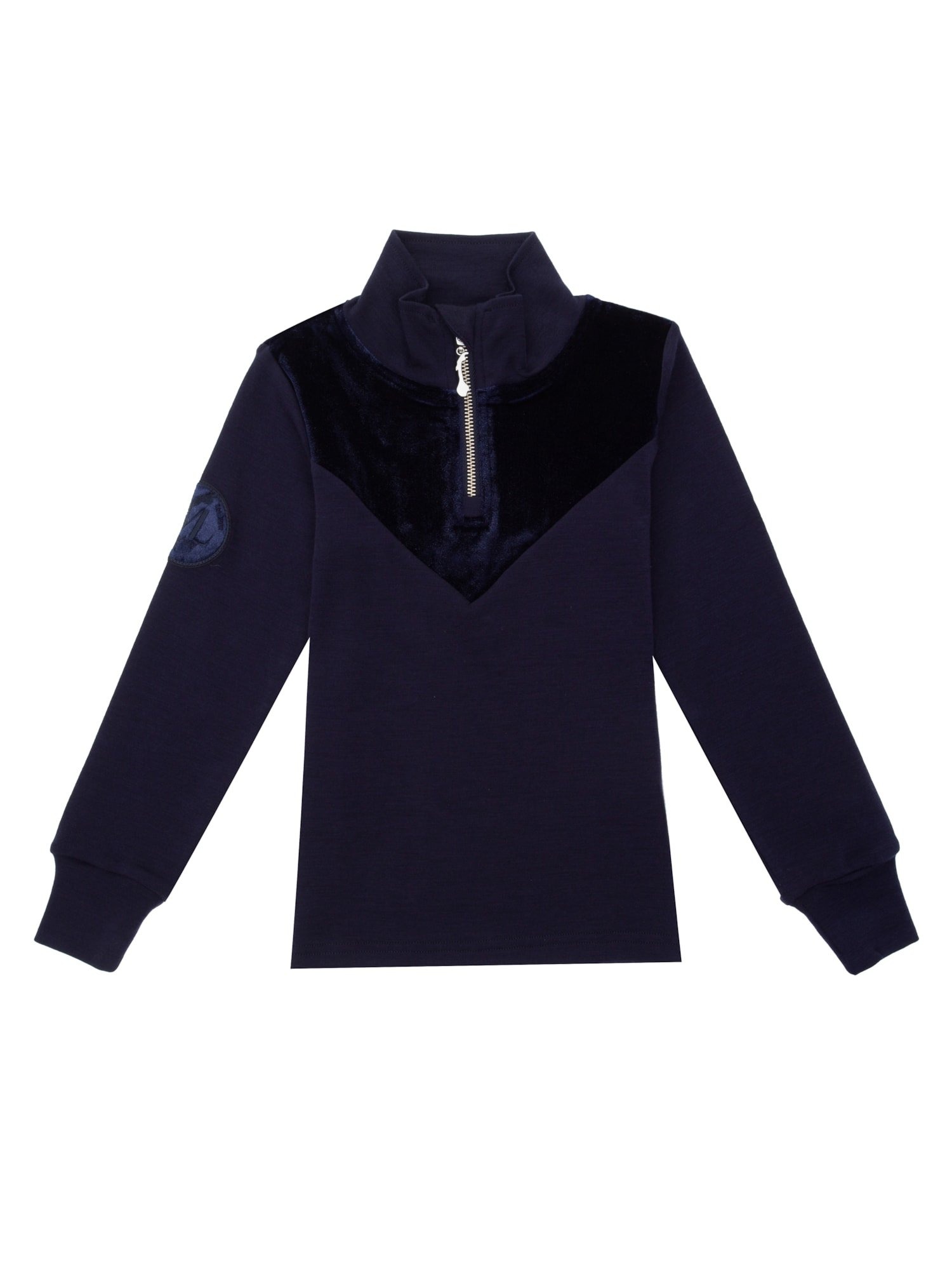 Sirdal Merino Half-Zip Jente Blue Ink