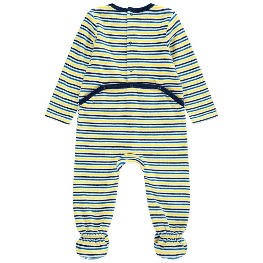 Lot de 2 dors-bien en velours rayé et bleu pour bébé garçon - Bleu marine