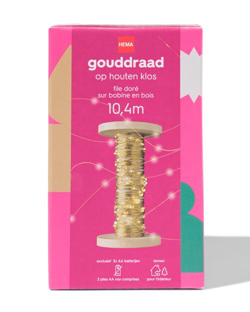 guirlande lumineuse dorée 100 lampes LED 10m