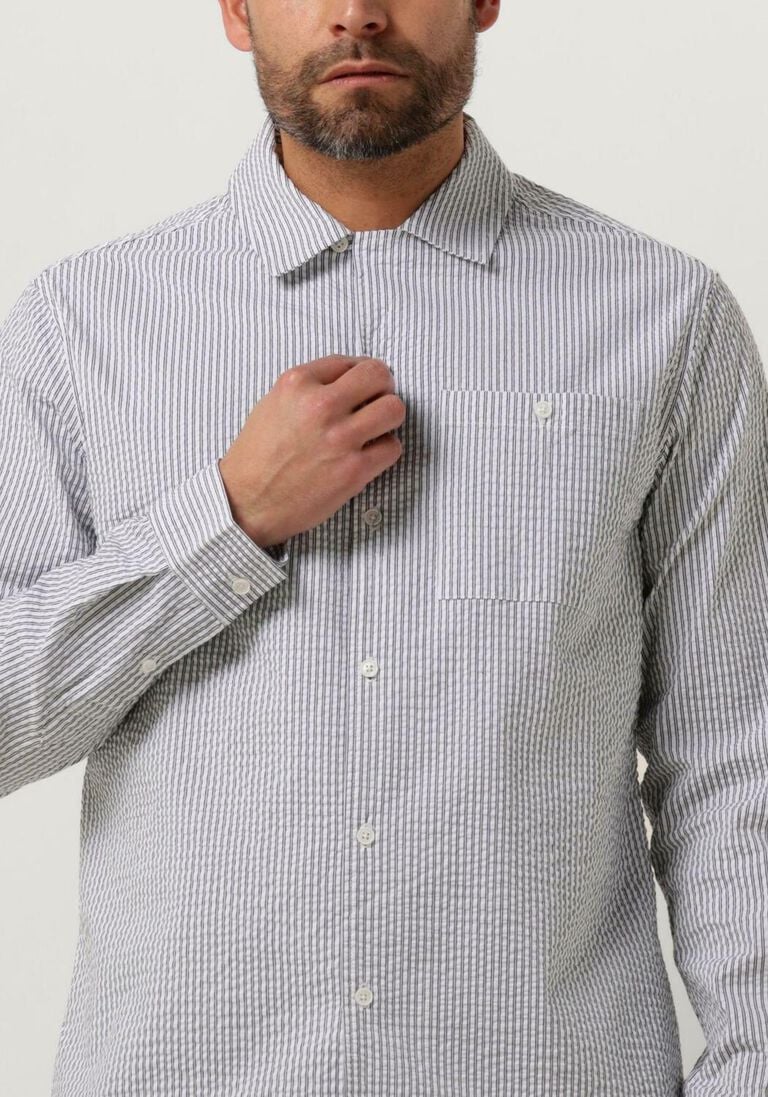 ANERKJENDT gebroken wit anerkjendt casual overhemd akkurt l/s stripe shirt