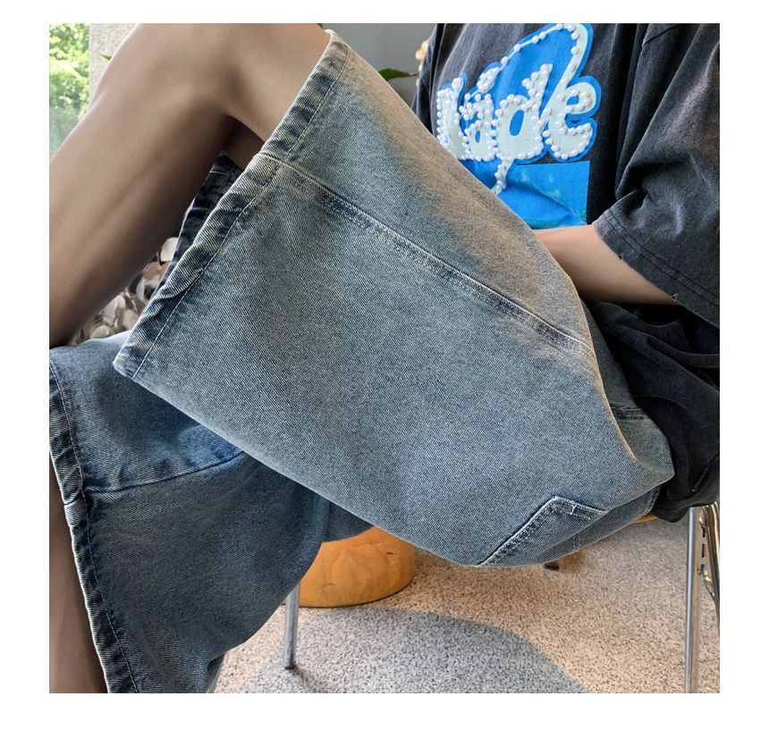 Hushgrain - Gewassen denim shorts
