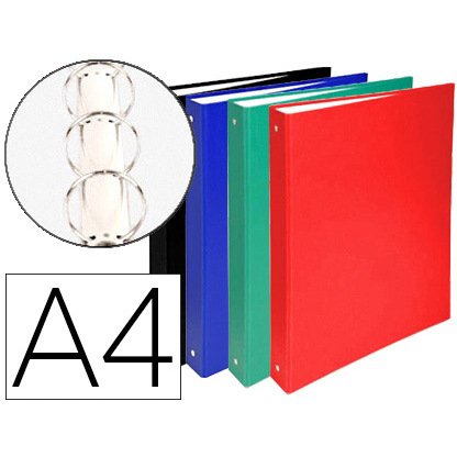 Classeur 4 anneaux cartonné Elba balacron A4 - Dos 4 cm couleurs assorties