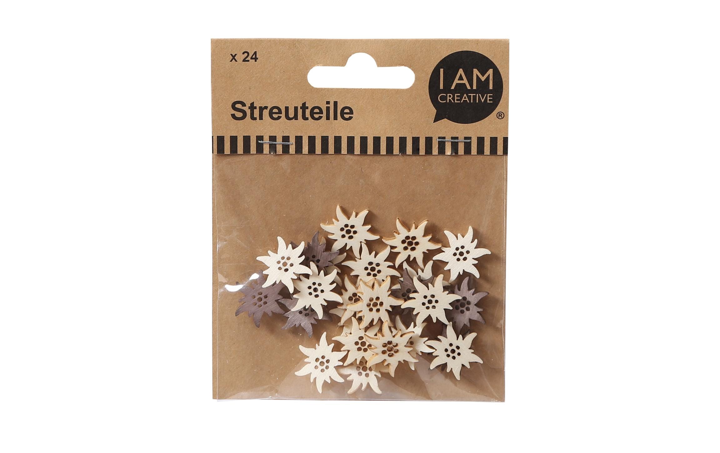 Streudeko Edelweiss 2 cm 24 StückEdelweiss Streuteile