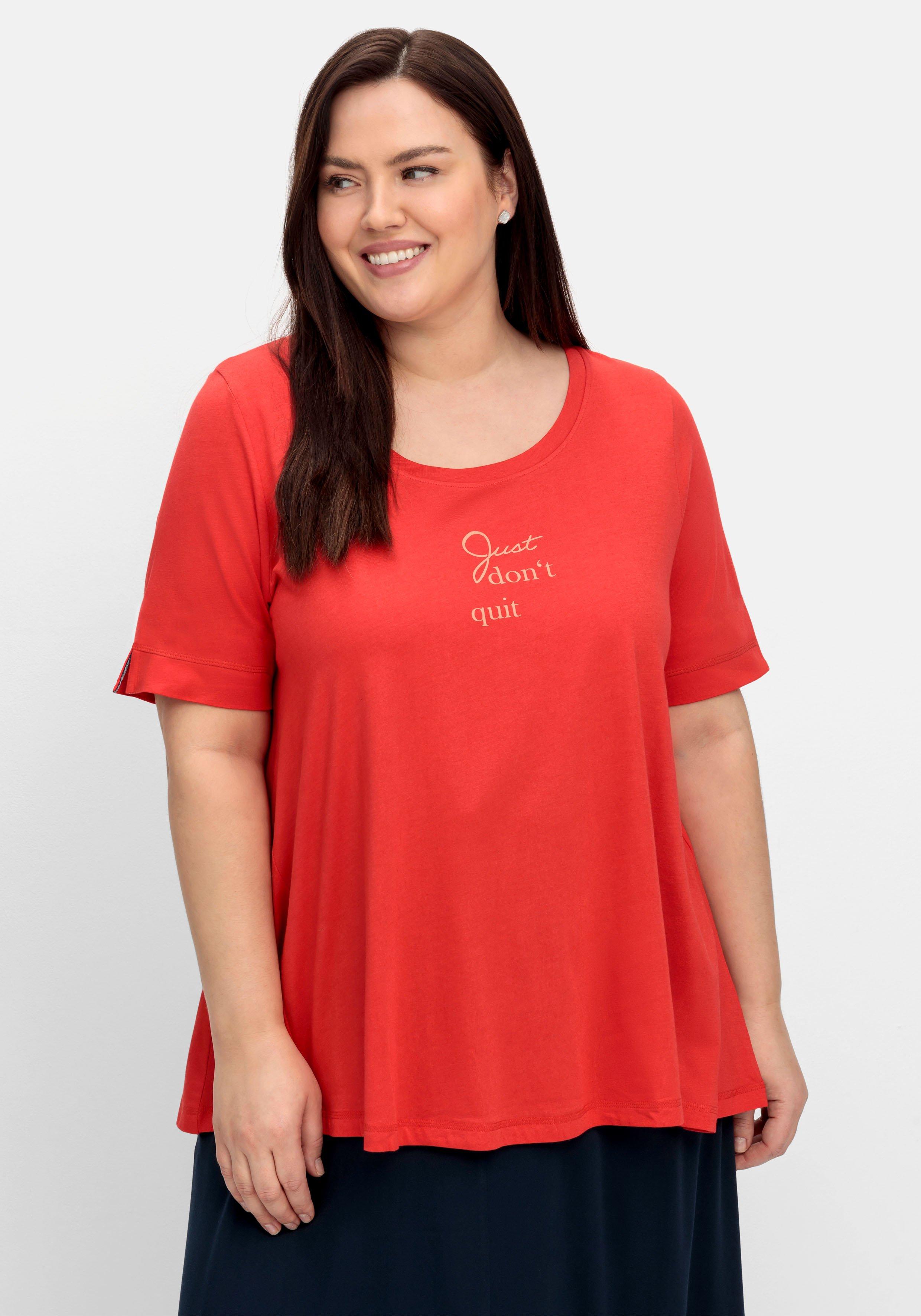 Jerseyshirt in A-Linie, mit Wordingprint