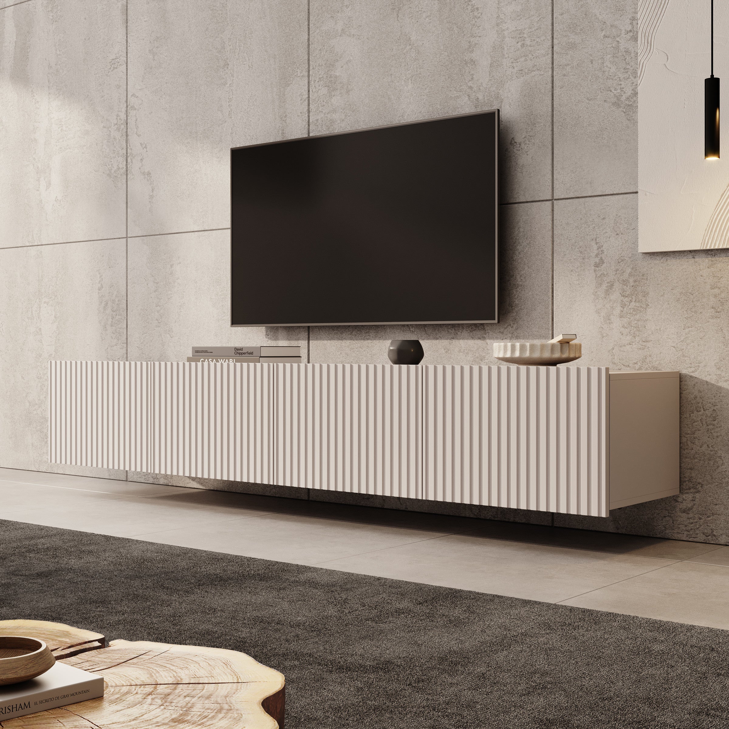 Meubella - TV-Meubel Kenderes - Beige - 200 cm