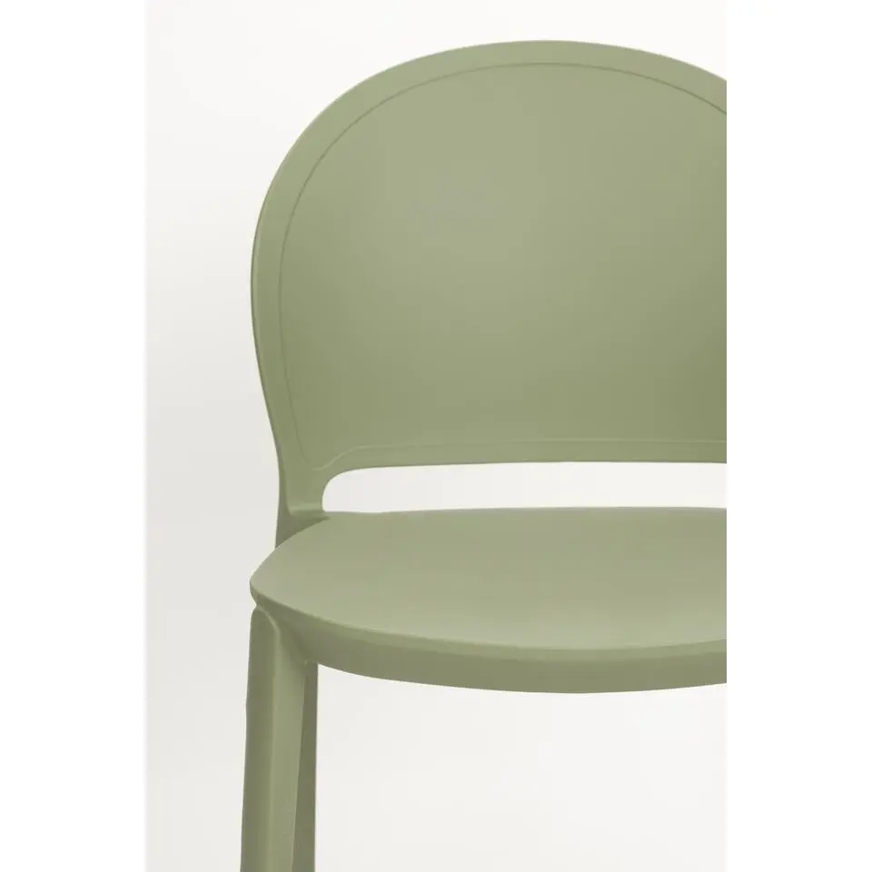 Tuinstoel Kunstof Groen - Zitdiepte 43cm - 52x45x82cm - Sjoerd - Set van 4