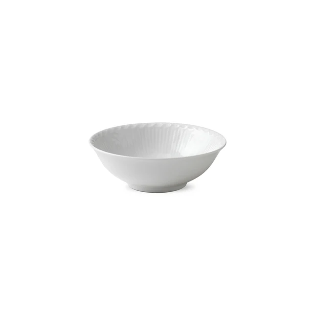 Royal Copenhagen  Hvid riflet Halvblonde skål - 35 cl.