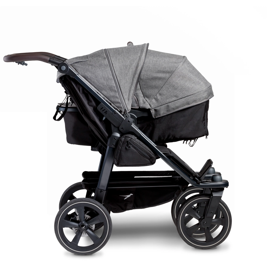 tfk Geschwisterwagen Duo 2 mit Luftkammer-Set Premium Grau