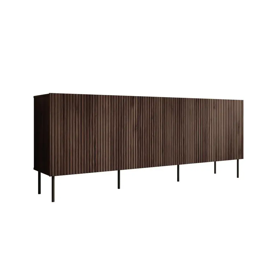 Meubella - Dressoir Tartagal - Donkerbruin eiken - 200 cm