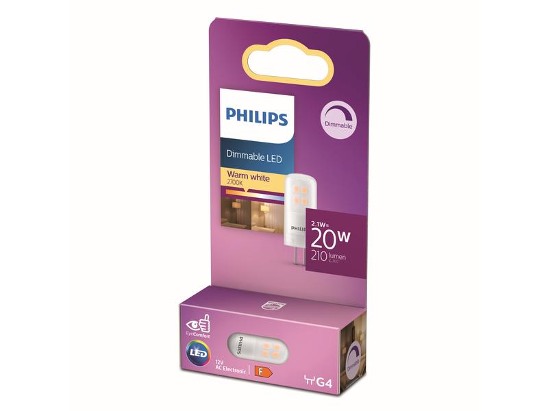 Philips Lampe LED 20W G4 WW 12 V D Warmweiss Leuchtmittel G4 mit matter Oberfläche