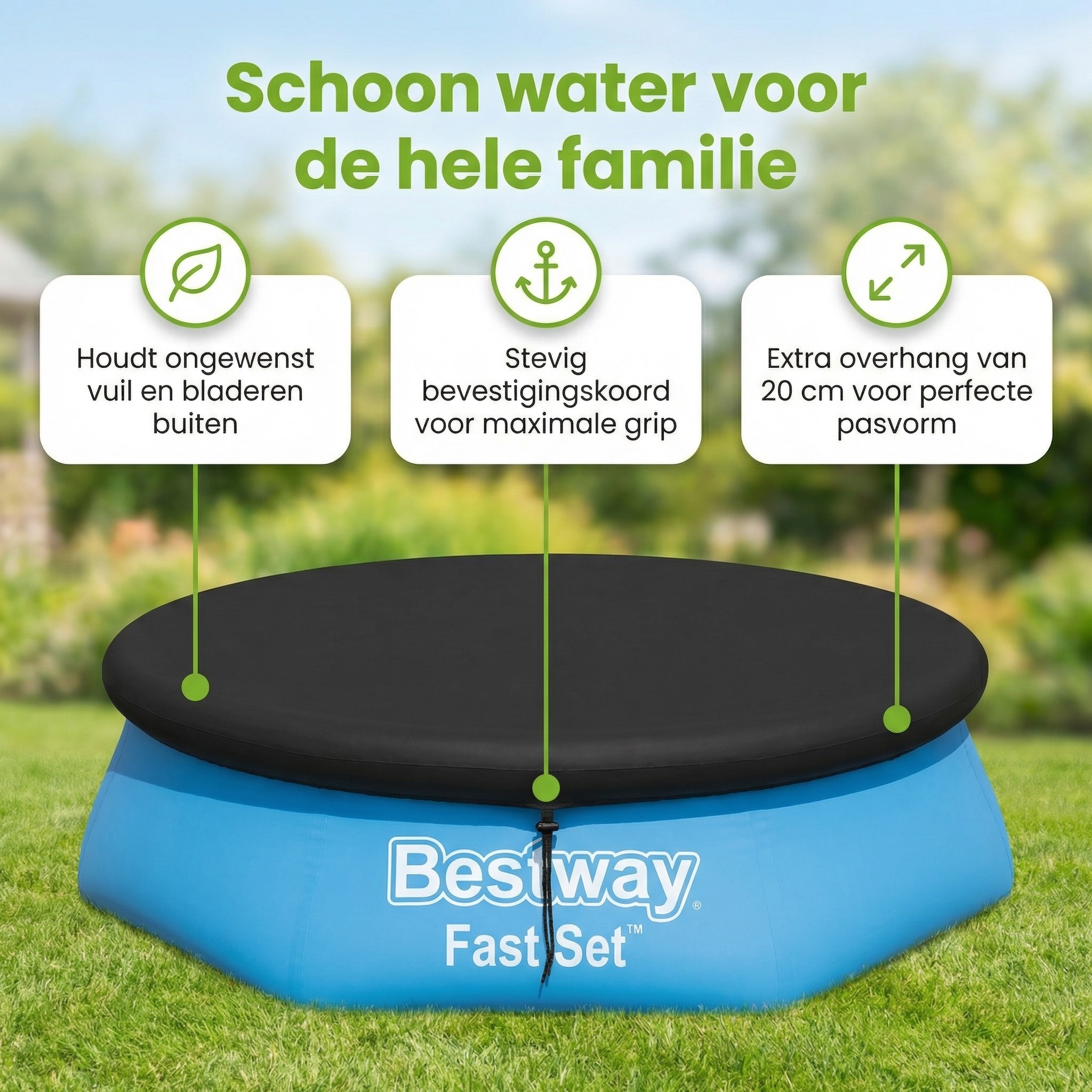 Bestway ø244 cm afdekzeil - Black