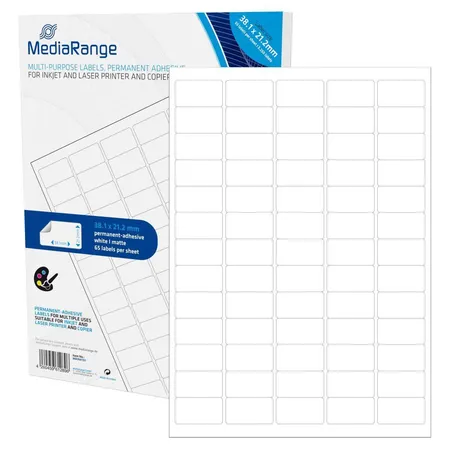 MediaRange 3250 MediaRange Etiketten / 50 Blatt DIN A4 / Größe: 30.1 x 21.2mm