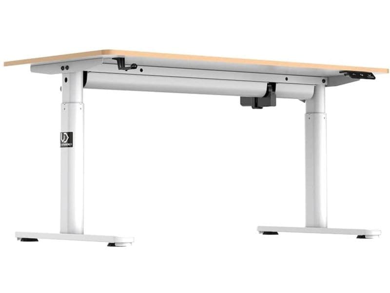 Ultradesk Gaming Tisch Pulsar Weiss Höhenverstellbarer Gaming-Tisch für bis zu zwei Monitore