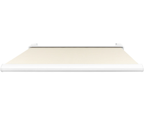 SOLUNA cassettescherm Exclusiv 2x1,5 doekdesign 320930 frame RAL 9010 verkeerswit aandrijving rechts incl. motor en wandschakelaar