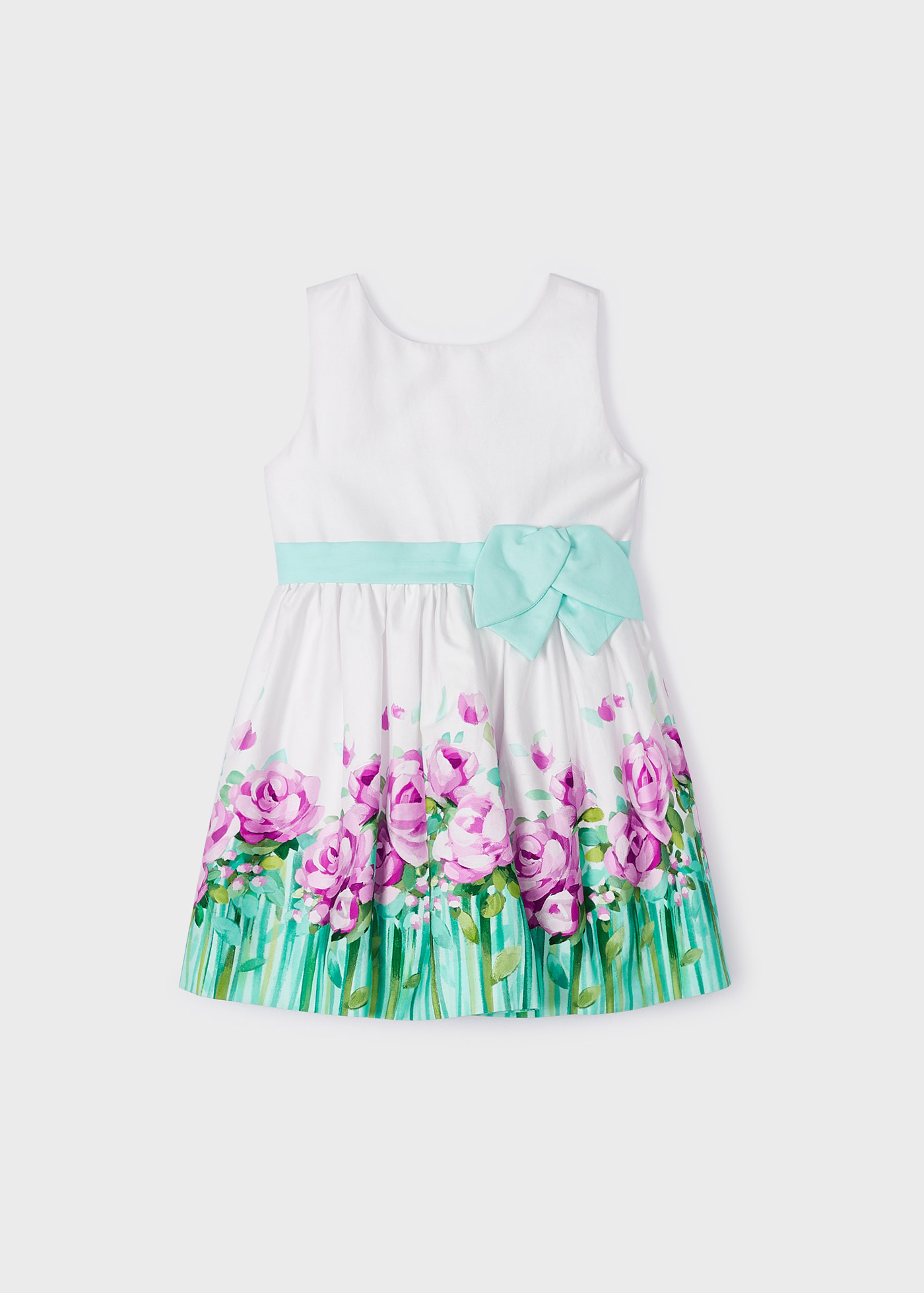 Vestido de algodão estampado para meninas