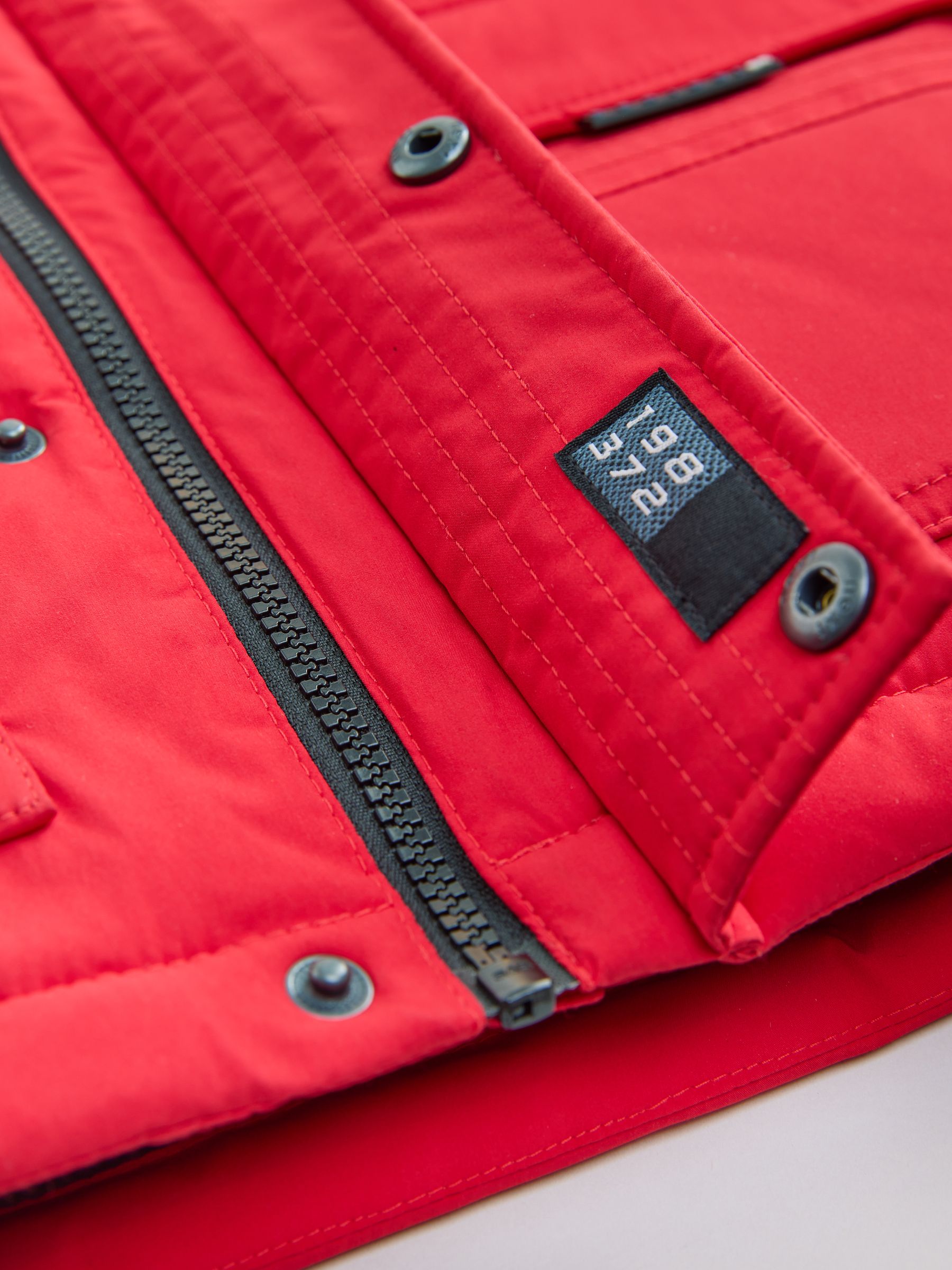 Rood - Zware regenbestendige parka met imitatiebontrand (3-16jr)