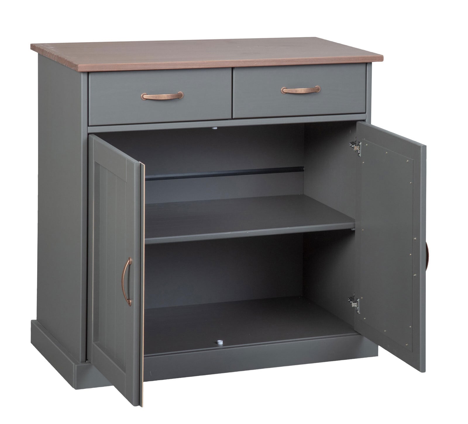 Kommode Niclas 3.1 Massivholz grau/braun 90x86x45 cm