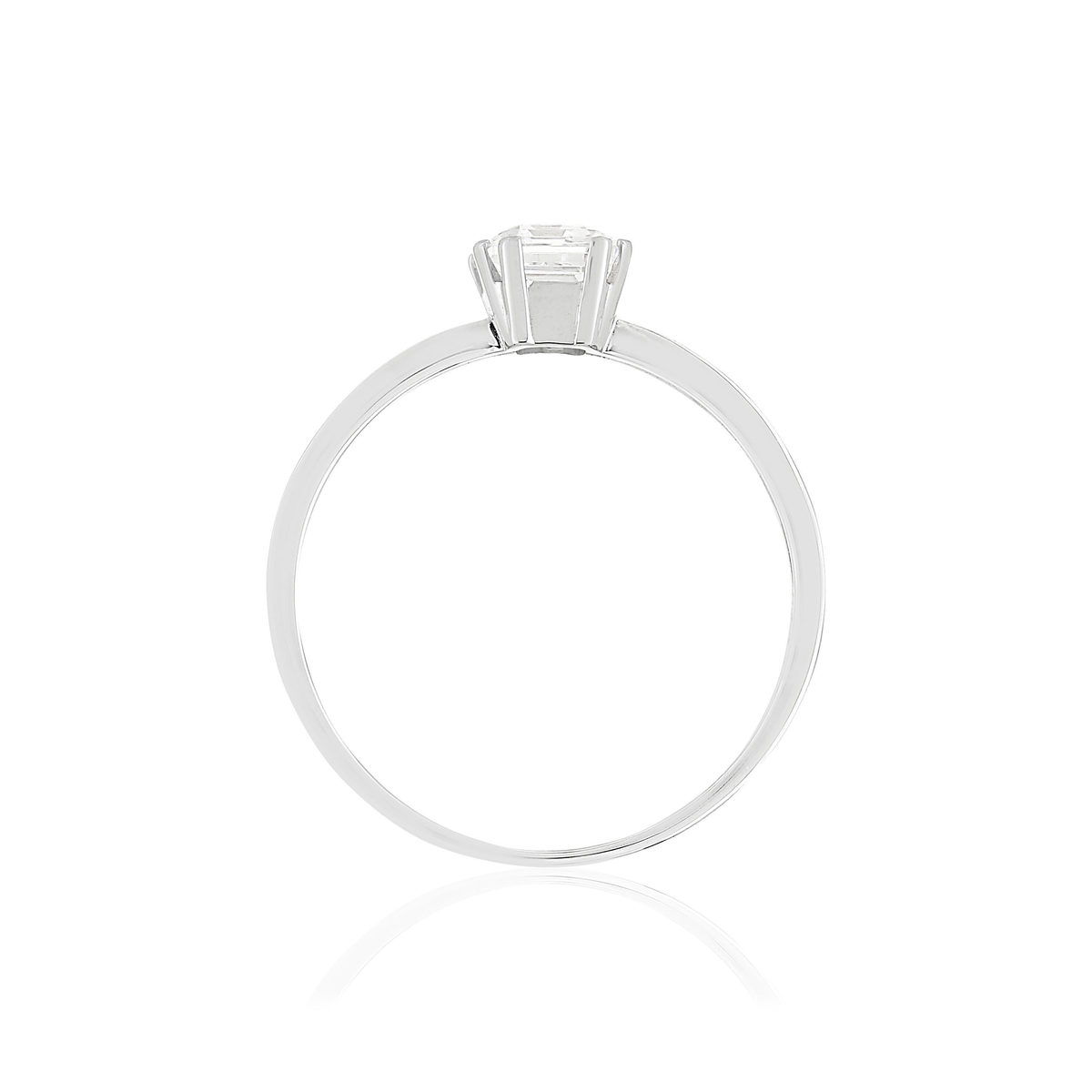 Bague or blanc 375 zirconias
