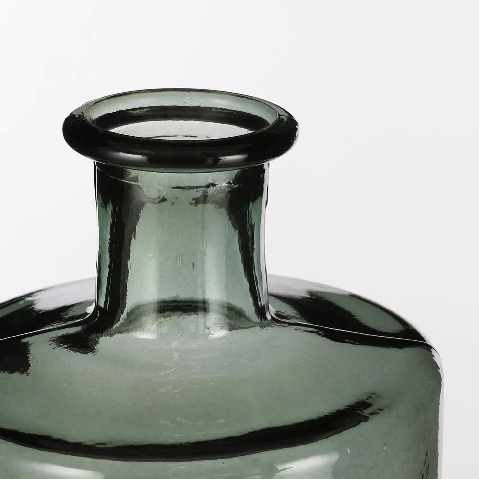 Mica Decorations Guan Glazen Fles - H40 x Ø15 cm - Groen