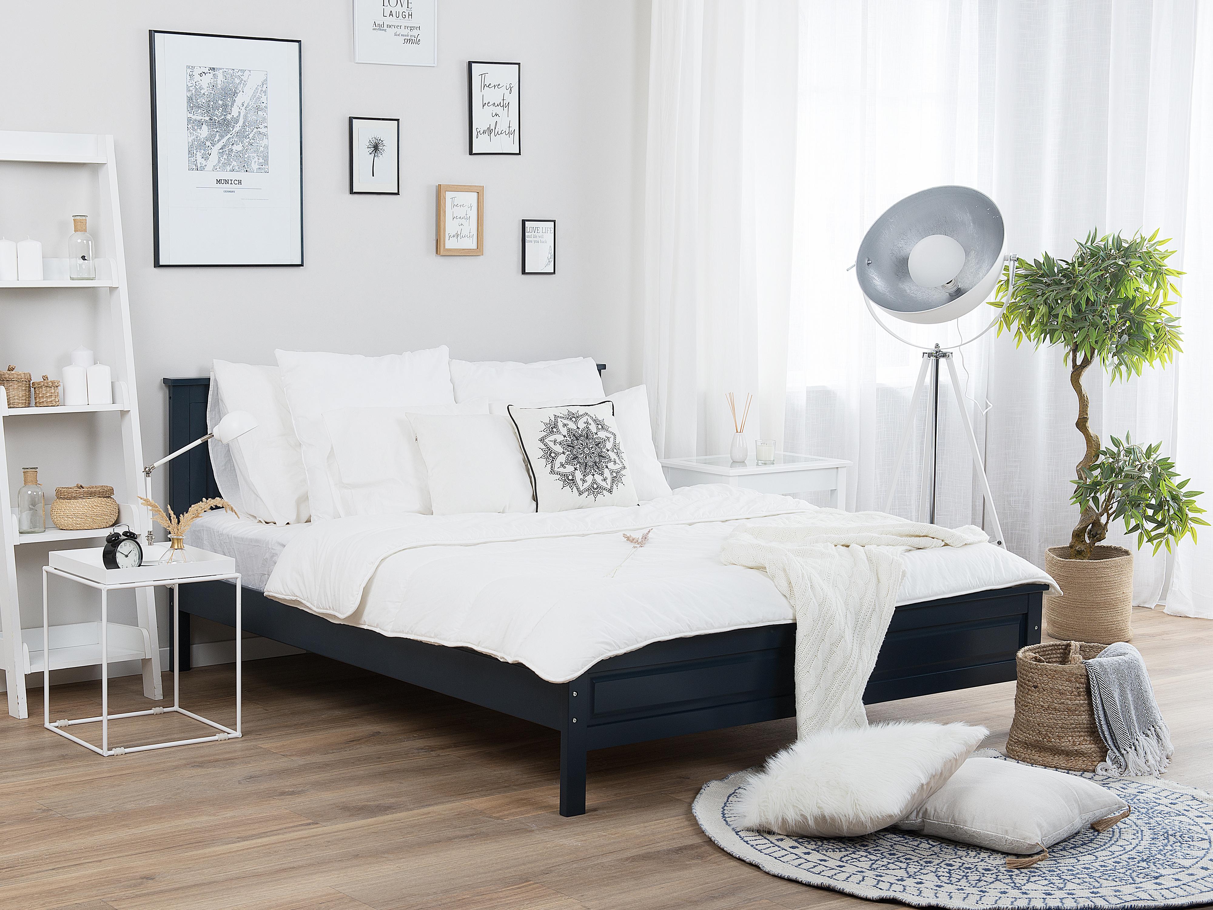 Bed Dennenhout OLIVET 180 x 200 cm Donkerblauw