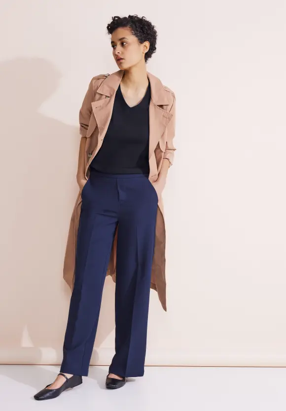 Basic V-Neck Shirt - deep blue