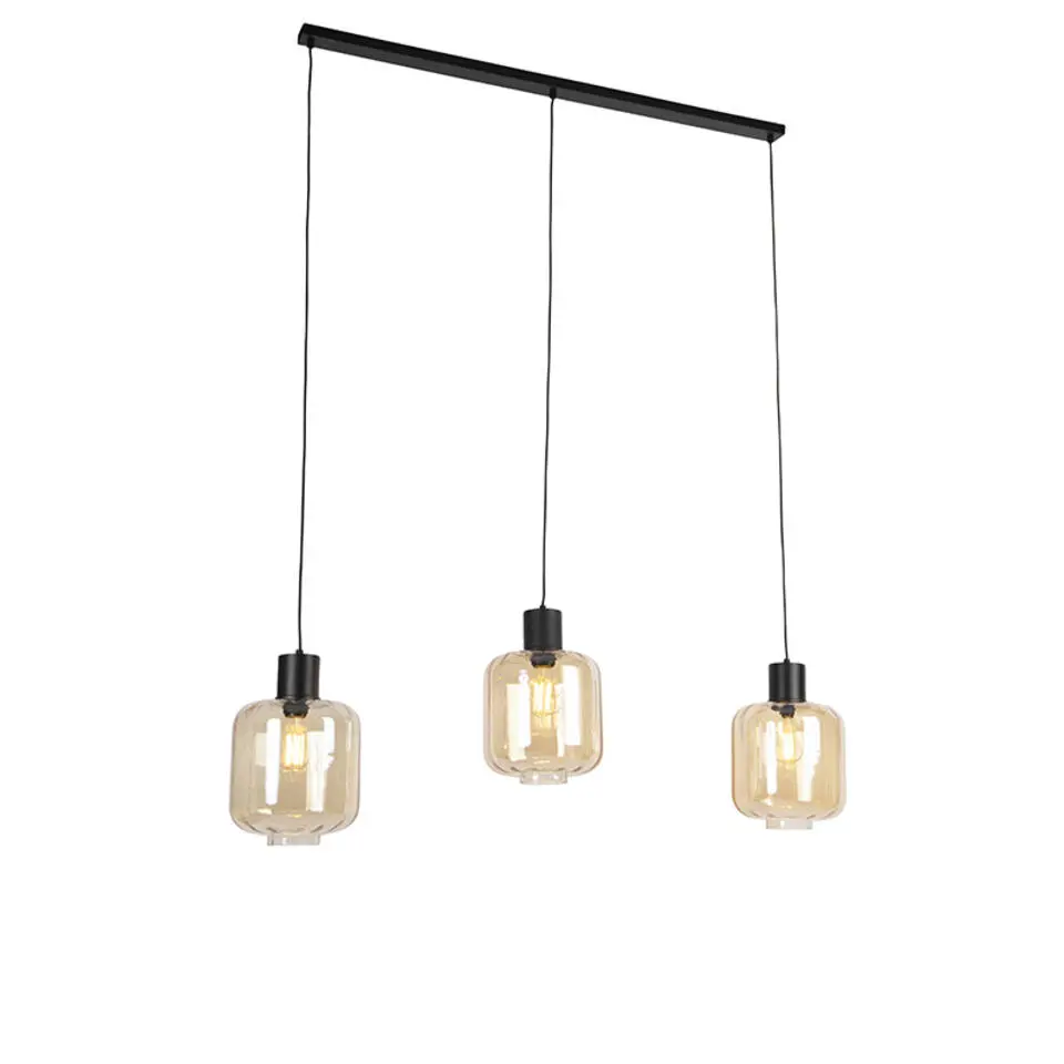 Qazqa hanglampen qara beige e27