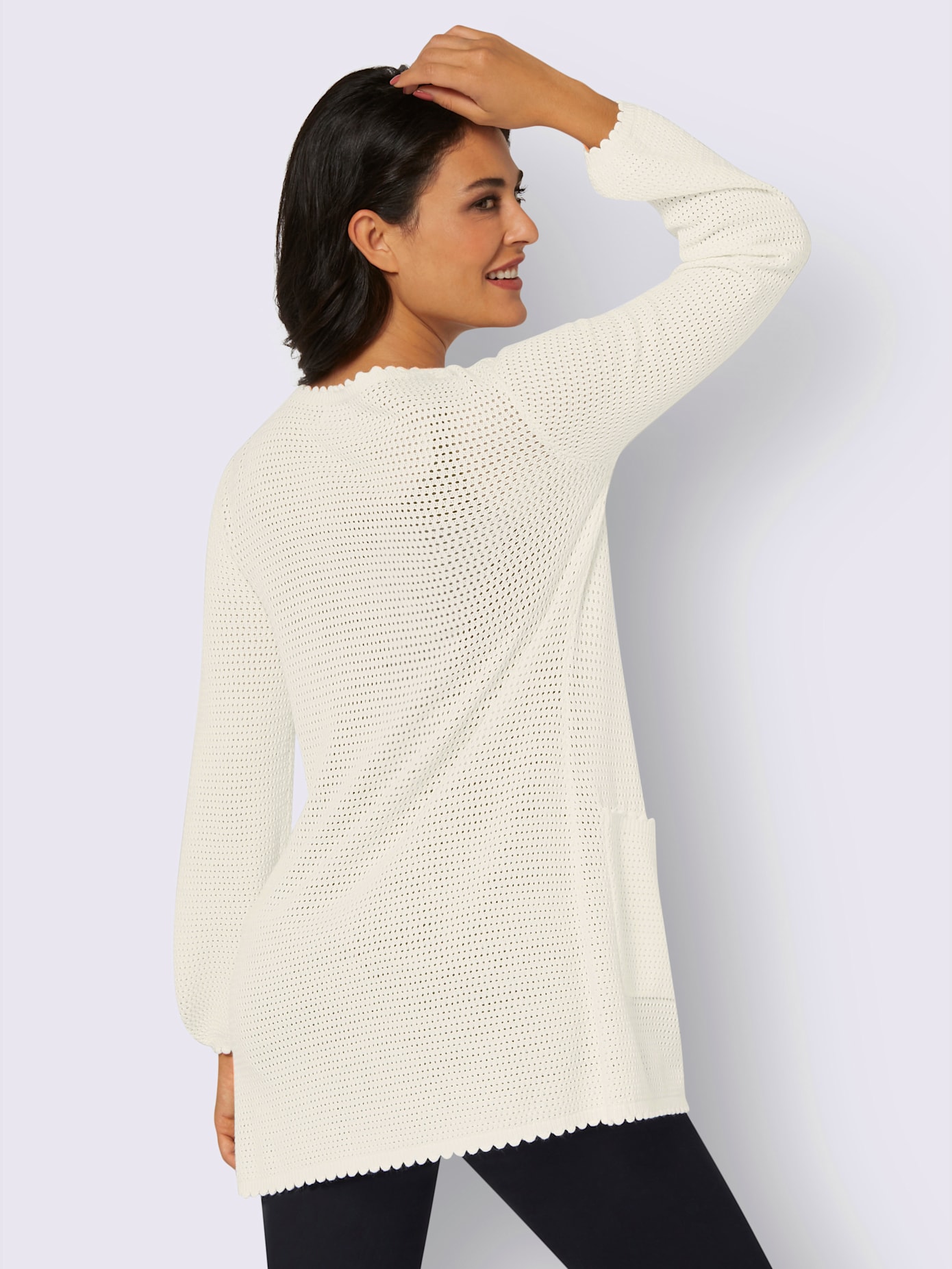 Veste en tricot motif ajouré intégral