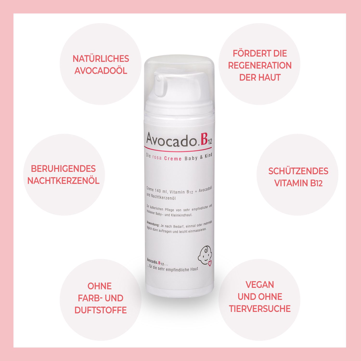 Avocado.B12 Die rosa Baby & Kind Creme